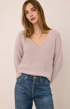 Gentle Fawn Tucker Light Pink V-Neck Sweater Medium
